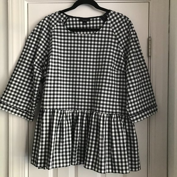 Victoria Beckham for Target Tops - Victoria Beckham for Target Gingham Peplum Top 3X